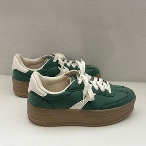 No Boundaries Green and Cream platform Women's Sneakers
